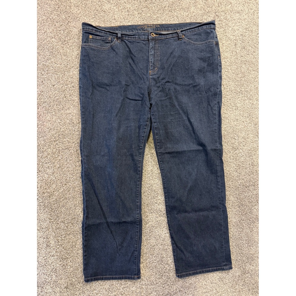 Lauren Jeans Co Jeans Womens 22W Blue Classic Straight Premium Dark Wash Stretch